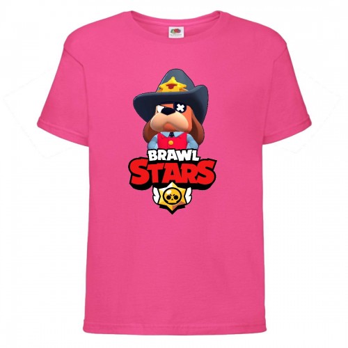 Футболка детская Brawl Stars Colonel Ruffs Sheriff (Бравл Старс Генерал Гавс Шериф) малиновая 140 см Футболка детская Brawl Stars Colonel Ruffs Sheriff (Бравл Старс Генерал Гавс Шериф) малиновая 140 см