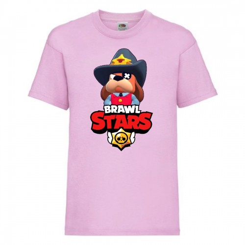 Футболка детская Brawl Stars Colonel Ruffs Sheriff (Бравл Старс Генерал Гавс Шериф) розовая 104 см Футболка детская Brawl Stars Colonel Ruffs Sheriff (Бравл Старс Генерал Гавс Шериф) розовая 104 см