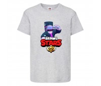 Футболка детская Brawl Stars DJ Frank (Бравл Старс Фрэнк Диджей) серая 104 см Футболка детская Brawl Stars DJ Frank (Бравл Старс Фрэнк Диджей) серая 104 см