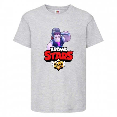 Футболка детская Brawl Stars Frank (Бравл Старс Фрэнк) серая 116 см Футболка детская Brawl Stars Frank (Бравл Старс Фрэнк) серая 116 см