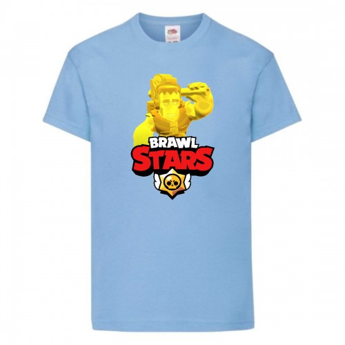 Футболка детская Brawl Stars Frank Gold (Бравл Старс Фрэнк Золотой) голубая 104 см Футболка детская Brawl Stars Frank Gold (Бравл Старс Фрэнк Золотой) голубая 104 см