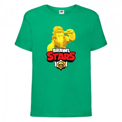 Футболка детская Brawl Stars Frank Gold (Бравл Старс Фрэнк Золотой) зеленая 104 см Футболка детская Brawl Stars Frank Gold (Бравл Старс Фрэнк Золотой) зеленая 104 см