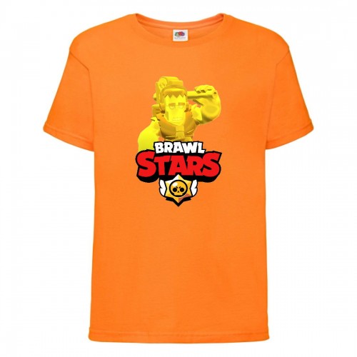 Футболка детская Brawl Stars Frank Gold (Бравл Старс Фрэнк Золотой) оранжевая 104 см Футболка детская Brawl Stars Frank Gold (Бравл Старс Фрэнк Золотой) оранжевая 104 см