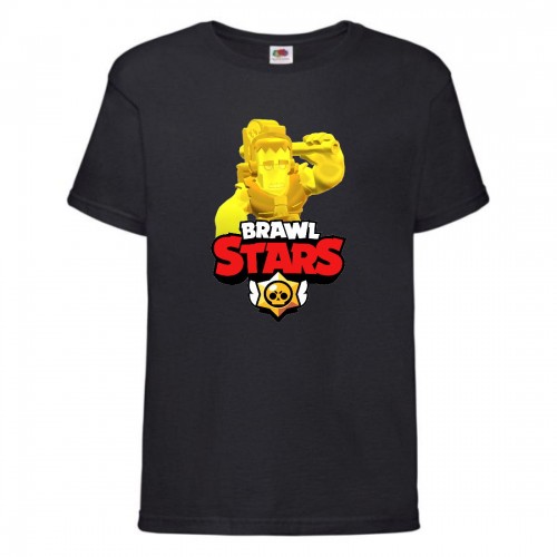 Футболка детская Brawl Stars Frank Gold (Бравл Старс Фрэнк Золотой) черная 104 см Футболка детская Brawl Stars Frank Gold (Бравл Старс Фрэнк Золотой) черная 104 см
