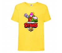 Футболка детская Brawl Stars Holiday Frank (Бравл Старс Фрэнк Праздничный) желтая 104 см Футболка детская Brawl Stars Holiday Frank (Бравл Старс Фрэнк Праздничный) желтая 104 см