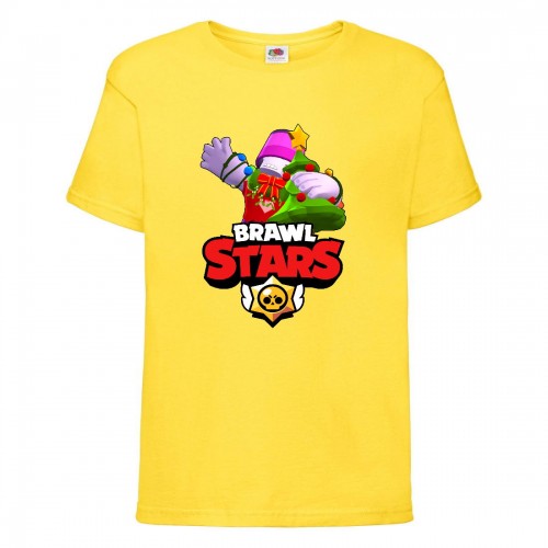 Футболка детская Brawl Stars Holiday Frank (Бравл Старс Фрэнк Праздничный) желтая 164 см Футболка детская Brawl Stars Holiday Frank (Бравл Старс Фрэнк Праздничный) желтая 164 см