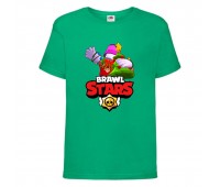 Футболка детская Brawl Stars Holiday Frank (Бравл Старс Фрэнк Праздничный) зеленая 104 см Футболка детская Brawl Stars Holiday Frank (Бравл Старс Фрэнк Праздничный) зеленая 104 см