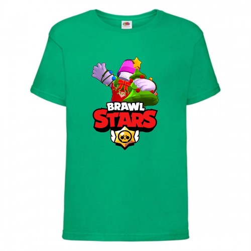 Футболка детская Brawl Stars Holiday Frank (Бравл Старс Фрэнк Праздничный) зеленая 152 см Футболка детская Brawl Stars Holiday Frank (Бравл Старс Фрэнк Праздничный) зеленая 152 см