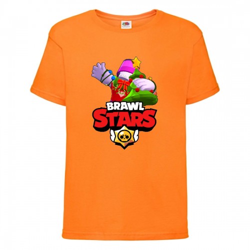 Футболка детская Brawl Stars Holiday Frank (Бравл Старс Фрэнк Праздничный) оранжевая 104 см Футболка детская Brawl Stars Holiday Frank (Бравл Старс Фрэнк Праздничный) оранжевая 104 см