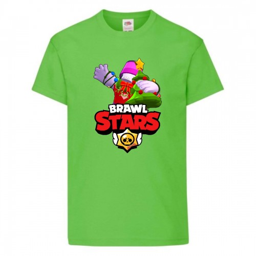 Футболка детская Brawl Stars Holiday Frank (Бравл Старс Фрэнк Праздничный) светлозеленая 116 см Футболка детская Brawl Stars Holiday Frank (Бравл Старс Фрэнк Праздничный) светлозеленая 116 см