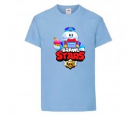 Футболка детская Brawl Stars Lou (Бравл Старс Лу) голубая 104 см Футболка детская Brawl Stars Lou (Бравл Старс Лу) голубая 104 см