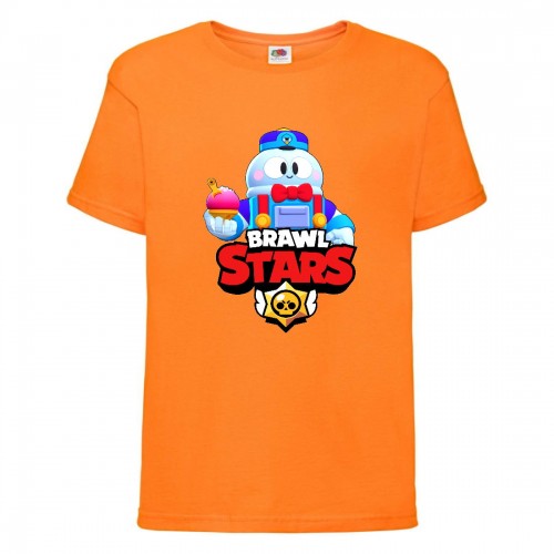 Футболка детская Brawl Stars Lou (Бравл Старс Лу) оранжевая 128 см Футболка детская Brawl Stars Lou (Бравл Старс Лу) оранжевая 128 см