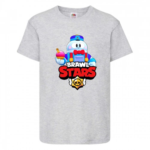 Футболка детская Brawl Stars Lou (Бравл Старс Лу) серая 116 см Футболка детская Brawl Stars Lou (Бравл Старс Лу) серая 116 см