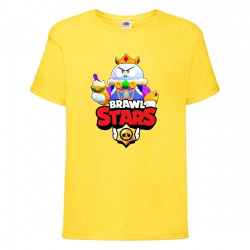 Футболка детская Brawl Stars Lou King (Бравл Старс Лу Король) желтая 104 см Футболка детская Brawl Stars Lou King (Бравл Старс Лу Король) желтая 104 см