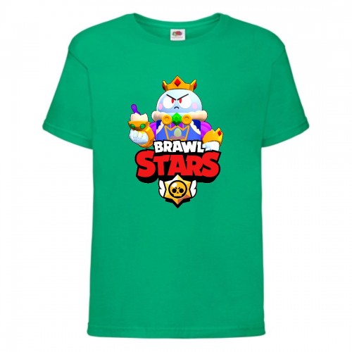 Футболка детская Brawl Stars Lou King (Бравл Старс Лу Король) зеленая 128 см Футболка детская Brawl Stars Lou King (Бравл Старс Лу Король) зеленая 128 см