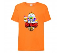 Футболка детская Brawl Stars Lou King (Бравл Старс Лу Король) оранжевая 104 см Футболка детская Brawl Stars Lou King (Бравл Старс Лу Король) оранжевая 104 см