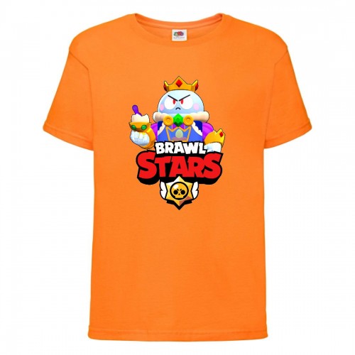Футболка детская Brawl Stars Lou King (Бравл Старс Лу Король) оранжевая 128 см Футболка детская Brawl Stars Lou King (Бравл Старс Лу Король) оранжевая 128 см
