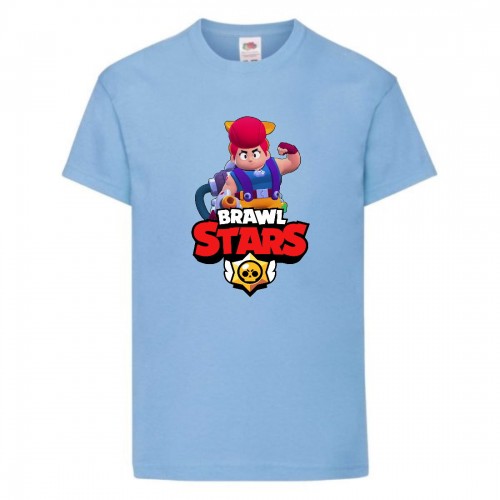 Футболка детская Brawl Stars Pam (Бравл Старс Пэм) голубая 128 см Футболка детская Brawl Stars Pam (Бравл Старс Пэм) голубая 128 см