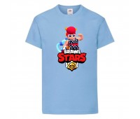 Футболка детская Brawl Stars Pam Beach (Бравл Старс Пэм Пляжная) голубая 104 см Футболка детская Brawl Stars Pam Beach (Бравл Старс Пэм Пляжная) голубая 104 см