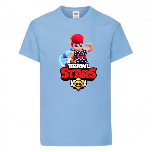 Футболка детская Brawl Stars Pam Beach (Бравл Старс Пэм Пляжная) голубая 128 см Футболка детская Brawl Stars Pam Beach (Бравл Старс Пэм Пляжная) голубая 128 см