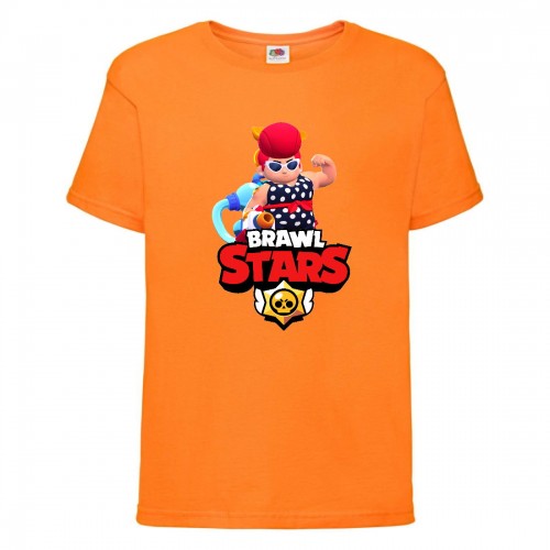 Футболка детская Brawl Stars Pam Beach (Бравл Старс Пэм Пляжная) оранжевая 116 см Футболка детская Brawl Stars Pam Beach (Бравл Старс Пэм Пляжная) оранжевая 116 см