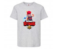 Футболка детская Brawl Stars Pam Beach (Бравл Старс Пэм Пляжная) серая 104 см Футболка детская Brawl Stars Pam Beach (Бравл Старс Пэм Пляжная) серая 104 см