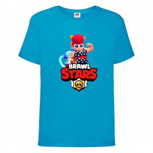 Футболка детская Brawl Stars Pam Beach (Бравл Старс Пэм Пляжная) синяя 152 см Футболка детская Brawl Stars Pam Beach (Бравл Старс Пэм Пляжная) синяя 152 см
