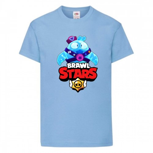 Футболка детская Brawl Stars Squeak (Бравл Старс Скуик) голубая 116 см Футболка детская Brawl Stars Squeak (Бравл Старс Скуик) голубая 116 см