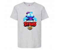 Футболка детская Brawl Stars Squeak (Бравл Старс Скуик) серая 104 см Футболка детская Brawl Stars Squeak (Бравл Старс Скуик) серая 104 см