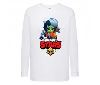 Лонгслив реглан Brawl Stars Bibi Zombie (Бравл Старс Биби Зомби) белая (BRST wh) 104 см