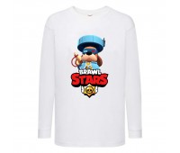 Лонгслив реглан Brawl Stars Colonel Ruffs 70 lvl (Бравл Старс Генерал Гавс 70й уровень) белая (BRST wh) 104 см