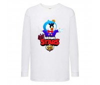 Лонгслив реглан Brawl Stars Mr.P. (Бравл Старс Мистер П) белая (BRST wh) 104 см