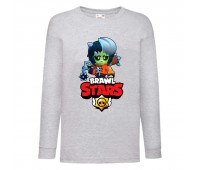 Лонгслив реглан Brawl Stars Bibi Zombie (Бравл Старс Биби Зомби) серая (BRST gry) 104 см