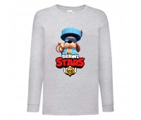 Лонгслив реглан Brawl Stars Colonel Ruffs 70 lvl (Бравл Старс Генерал Гавс 70й уровень) серая (BRST gry) 104 см