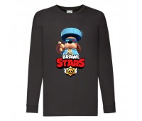 Лонгслив реглан Brawl Stars Colonel Ruffs 70 lvl (Бравл Старс Генерал Гавс 70й уровень) черная (BRST blc) 104 см