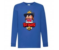 Лонгслив реглан Brawl Stars Colonel Ruffs Sheriff (Бравл Старс Генерал Гавс Шериф) синяя (BRST blu) 104 см