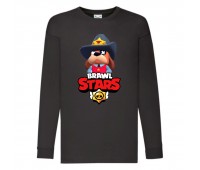 Лонгслив реглан Brawl Stars Colonel Ruffs Sheriff (Бравл Старс Генерал Гавс Шериф) черная (BRST blc) 104 см