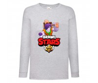 Лонгслив реглан Brawl Stars Frank Caveman (Бравл Старс Фрэнк Пещерный) серая (BRST gry) 104 см