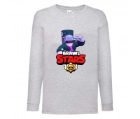 Лонгслив реглан Brawl Stars Frank Dj (Бравл Старс Фрэнк Диджей) серая (BRST gry) 104 см