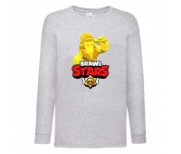 Лонгслив реглан Brawl Stars Frank Gold (Бравл Старс Фрэнк Золотой) серая (BRST gry) 104 см