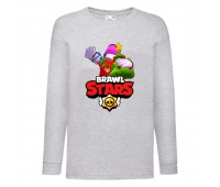 Лонгслив реглан Brawl Stars Frank Holiday (Бравл Старс Фрэнк Праздничный) серая (BRST gry) 104 см