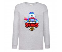 Лонгслив реглан Brawl Stars Lou (Бравл Старс Лу) серая (BRST gry) 104 см