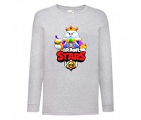Лонгслив реглан Brawl Stars Lou King (Бравл Старс Лу Король) серая (BRST gry) 104 см