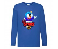 Лонгслив реглан Brawl Stars Mr.P. (Бравл Старс Мистер П) синяя (BRST blu) 104 см