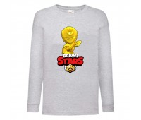 Лонгслив реглан Brawl Stars Tara Gold (Бравл Старс Тара Золотая) серая (BRST gry) 104 см
