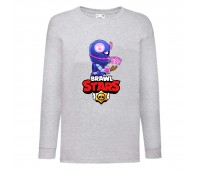 Лонгслив реглан Brawl Stars Tara Ninja (Бравл Старс Тара Ниндзя) серая (BRST gry) 104 см