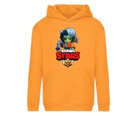 Худи детская Brawl Stars Bibi Zombie (Бравл Старс Биби Зомби) оранжевая (BRS orn) 116 см