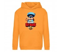Худи детская Brawl Stars Colonel Ruffs 70 lvl (Бравл Старс Генерал Гавс 70й уровень) оранжевая (BRS orn) 116 см