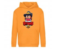 Худи детская Brawl Stars Colonel Ruffs Sheriff (Бравл Старс Генерал Гавс Шериф) оранжевая (BRS orn) 116 см