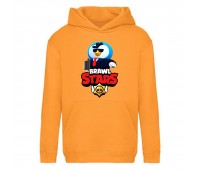 Худи детская Brawl Stars Mr.P. Agent (Бравл Старс Мистер П Агент) оранжевая (BRS orn) 116 см